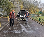 В Старом Крюкове продезинфицировали детские площадки